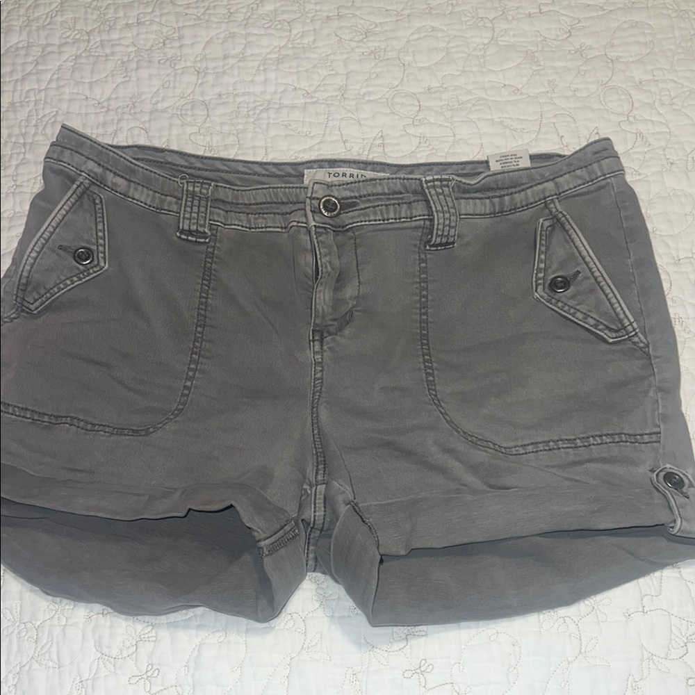 Torrid Gray Cargo Shorts Relaxed Fit Cotton Blend